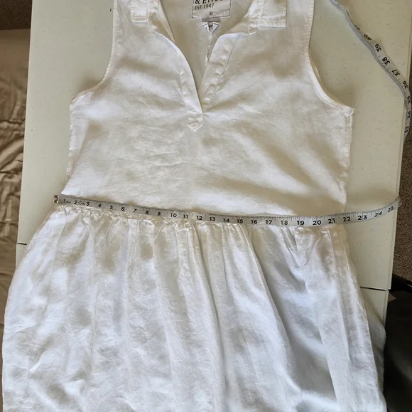 Frank & Eileen DAPHNE Sleeveless Popover Dress White Washed Linen XLarge - Picture 8 of 13